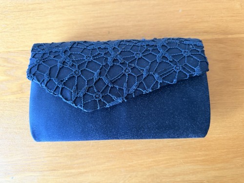 Satin and lace clutch bag - satin,