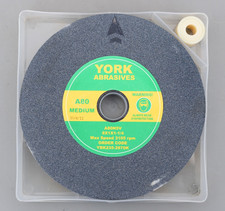 Vintage York A80 Medium Aluminium Oxide Bench Grinding Wheel 8x1x1 1/4 200x25x32