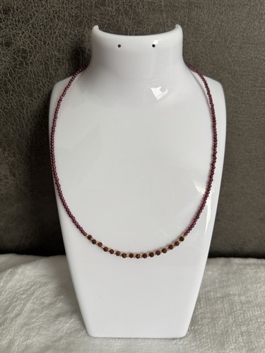 Natural garnet beaded necklace - beaded,
