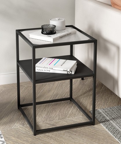 Side table small black - table,, metal