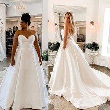 Plus Size Strapless Satin