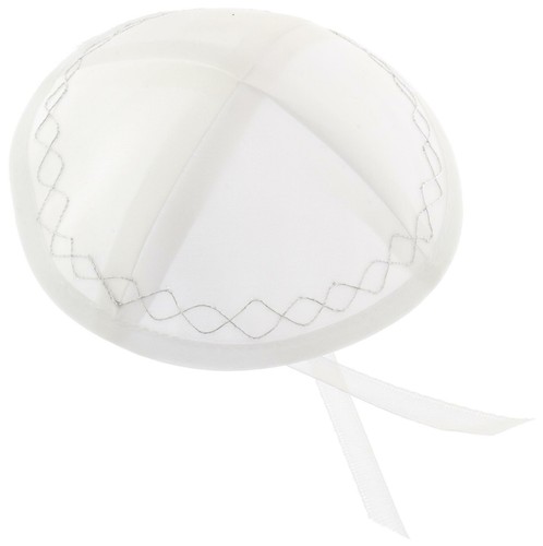 White satin kippah - satin,