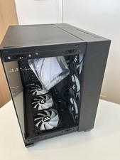 Last one! Gaming PC Case – Pre-Installed 6 Fans, Black (One Glass Panel Missing)