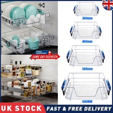 300mm-600mm Pull Out Kitchen Cabinet Wire Basket Larder Drawer Storage Tableware