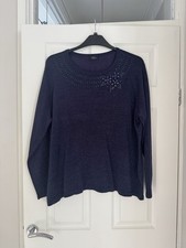GORGEOUS LADIES BONMARCHE NAVY SPARKLING JUMPER, SIZE XL