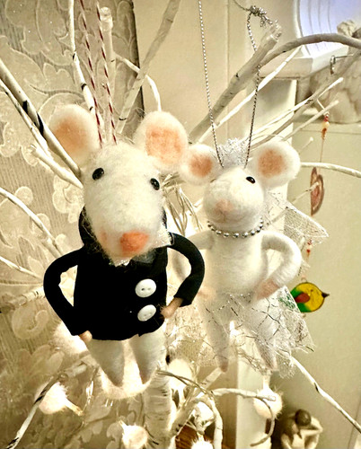 Felt wedding mice - mice, mouse