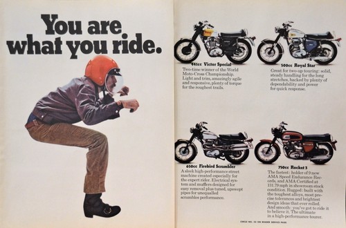 1970 bsa motorcycle print - motorcycle, pg