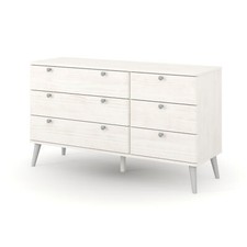 White 6 Drawer Wide Chest