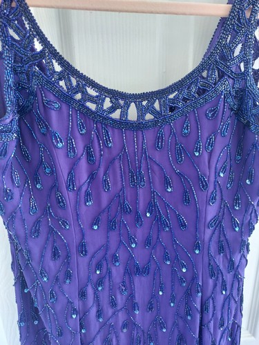 Ladies purple beaded dress - ladies,