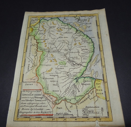 Antique map lincolnshire - antique,