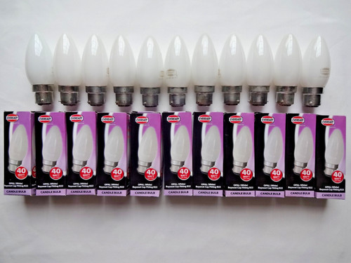 11x 40w b22 bayonet opal - opal, white