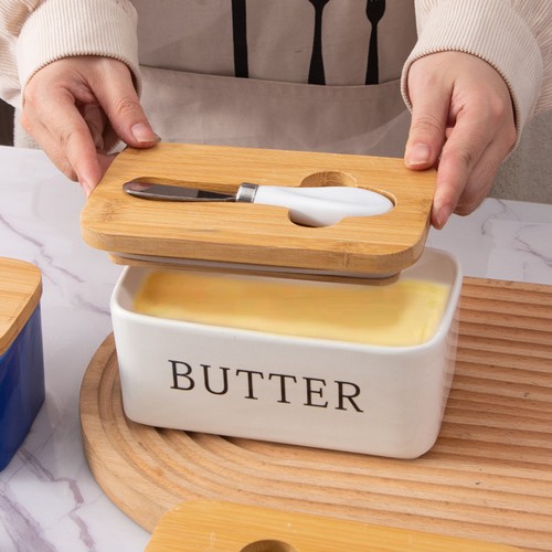 Ceramic french butter dish - french,