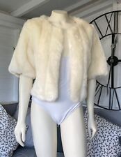 Monsoon Cream Ivory Shrug Bolero Faux Fur Half Sleeve 14 Occasion Ball Wedding
