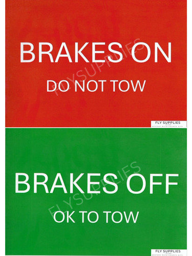 Brakes off sign - on,