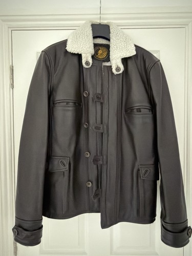 Men brown leather bomber - brown,