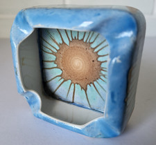 SMALL VINTAGE SHELLEY HARMONY ART WARE DRIP GLAZE SQUARE ASHTRAY