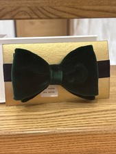 New green velvet bow - bow, tie