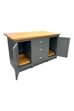 Reclaimed kitchen island 156cm w, sliding trays, stools option, Bespoke