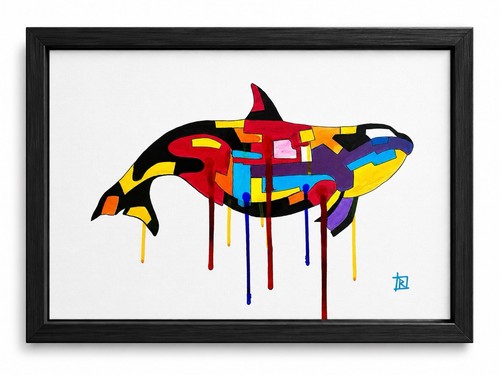 Original abstract orca whale - abstract,