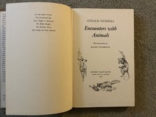 ENCOUNTERS WITH ANIMALS Gerald Durrell/1st/HB/DJ/illustrated Ralph Thompson