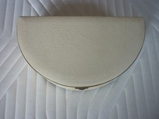 Music Box Jewellery Vintage faux leather cream with red velvet lined mirror