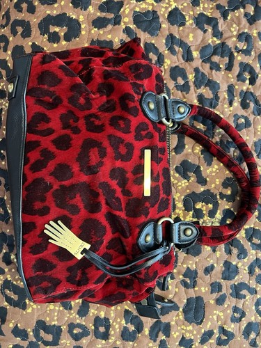 Dents red and black leopard - red,