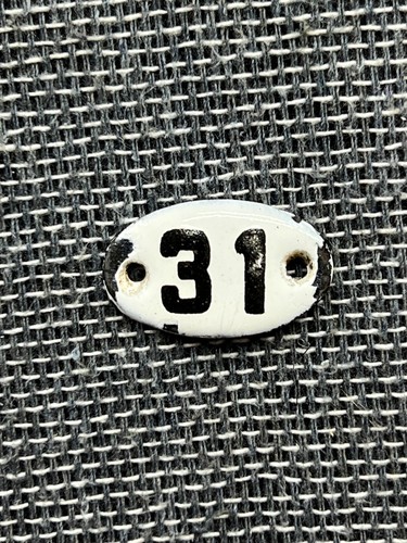 Vintage enamel sign - vintage, number