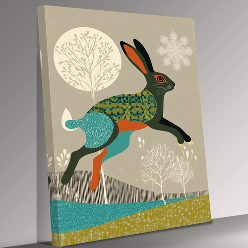 Mid century modern hare wall - modern,