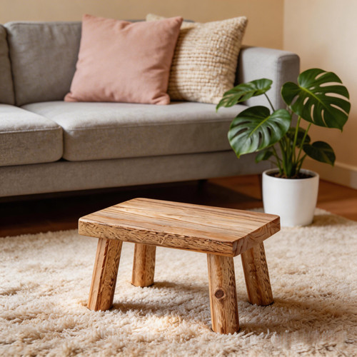 Rectangular low wooden - stool,