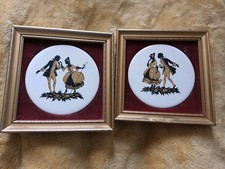 Harleigh China Co Silhouette Series Ceramic Picture ..Pair