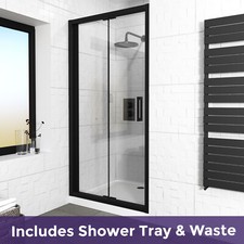 Nes Home Black Bi Fold Shower