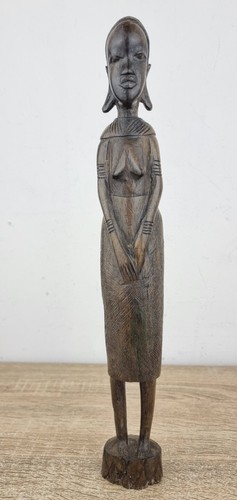 African tribal wooden lady - african,