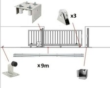 Sliding Gate Kit; TRACKS, WHEELS, STOP, GUIDES DOUBLE BEARING WHEELS 600KG  