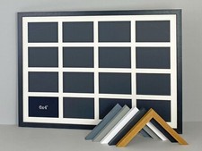 Sixteen 6x4" Photos. Wooden Multi Aperture collage Photo Frame. Wall Hanging