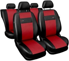 Seat covers fit Vauxhall Astra F G H J K  FULL SET LEATHERETTE black / red