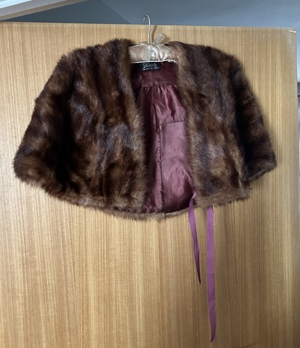 Vintage fur stole shawl wrap - stole,