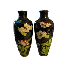Pair Meiji Ginbari Cloisonné