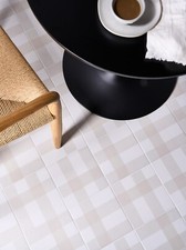 cream & white plaid porcelain