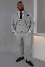 Mens Light Grey Three Piece