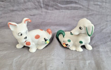 Cute Vintage  x2 Dogs With Ladybird on bum Figurines - App Height 5cm Japan ?