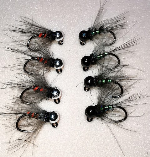 Barbless tungsten cdc flies - cdc,
