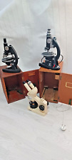  3 MICROSCOPES - WILD HEERBRUGG M4A - J SWIFT & SON - COOKE TROUGHTON & SIMMS