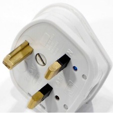 1 x Non-Standard T-Shaped 13A UK Plug, White MK