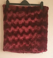 Single Cushion Cover. Faux Fur Fabric. Wine Colour With Zip Fastening