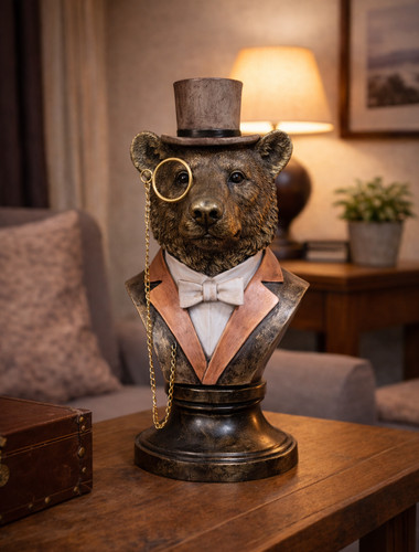Gentleman bear bust with - gentleman,