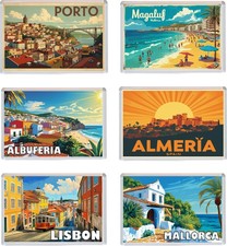 Various Portugal & Spain Fun Jumbo Fridge Magnet - Holiday Souvenir Gift