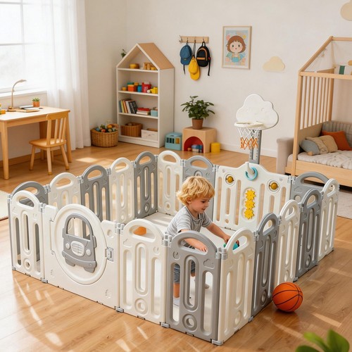 Foldable baby playpen - playpen, safety