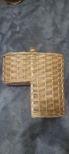 Brown woven wicker stair - woven,