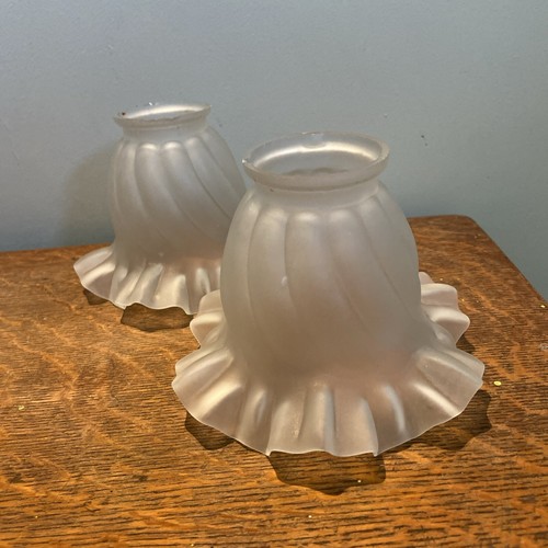 Pair french glass frosted - glass,