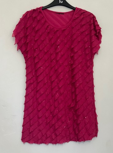 Cerise pink ruffle top size - cerise, m